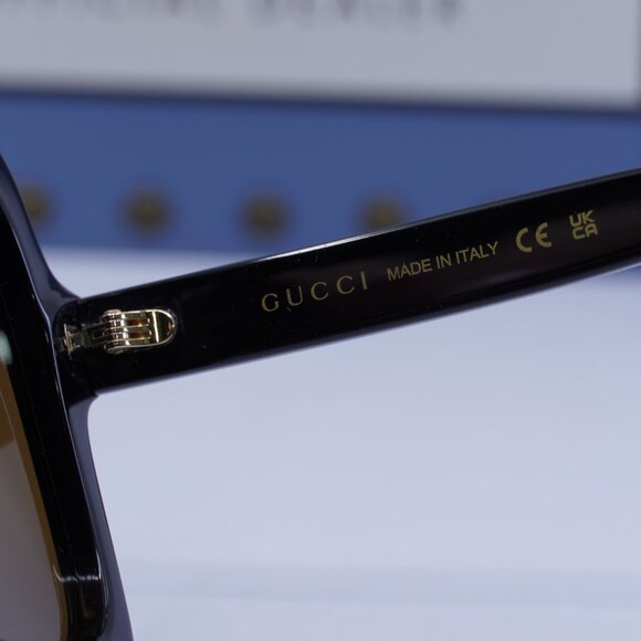 Gucci GG1241S 001 Square Sunglasses - Black/Brown main image 4